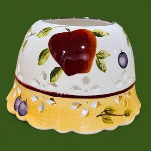 Vintage 90’s HOMCO Home Interiors Sonoma Villa Ceramic Fruit Candle Shade NEW